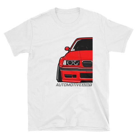 Red E36 Widebody Unisex T-Shirt Red E36 Widebody Unisex T-Shirt - Automotive Army Automotive Army