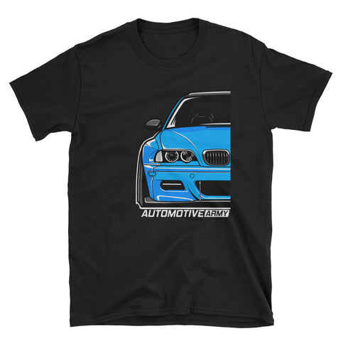 Laguna Seca Blue Wide E46 Unisex T-Shirt Laguna Seca Blue Wide E46 Unisex T-Shirt - Automotive Army Automotive Army