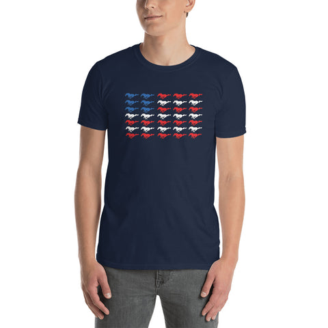 Pony Flag Unisex T-Shirt Pony Flag Unisex T-Shirt - Automotive Army Mustang Vibes